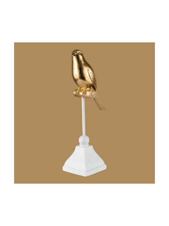 Polyester Bird Gold White Base 9.5x7x30.5cm
