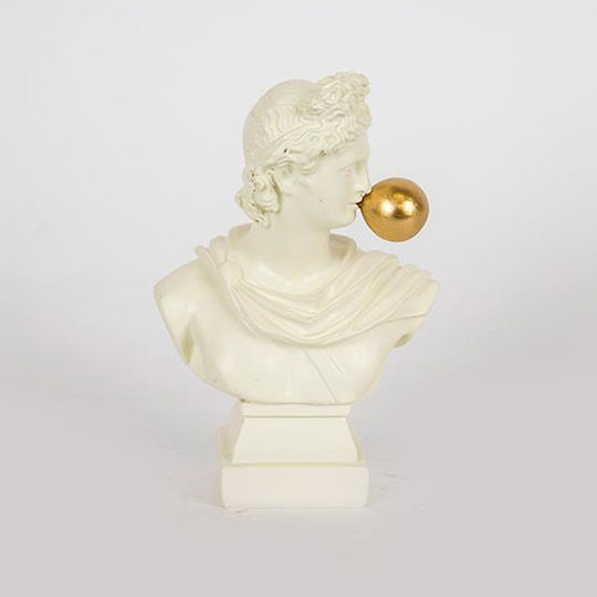 Dekorative Skulptur Büste Weiß & Gold 10,5x6x16cm 13962 752-27080