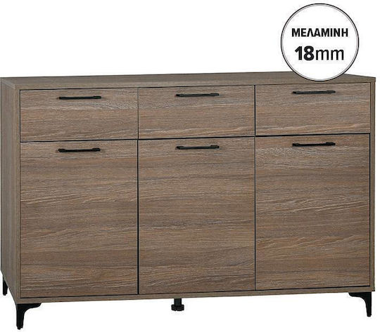 Chest of Drawers Metal Tobacco with Fabric Covering 138x40x90cm Chest of Drawers Metal Tobacco with Fabric Covering 138x40x90cm