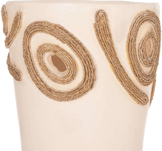 Decorative Vase Ceramic Beige Diameter 22cm