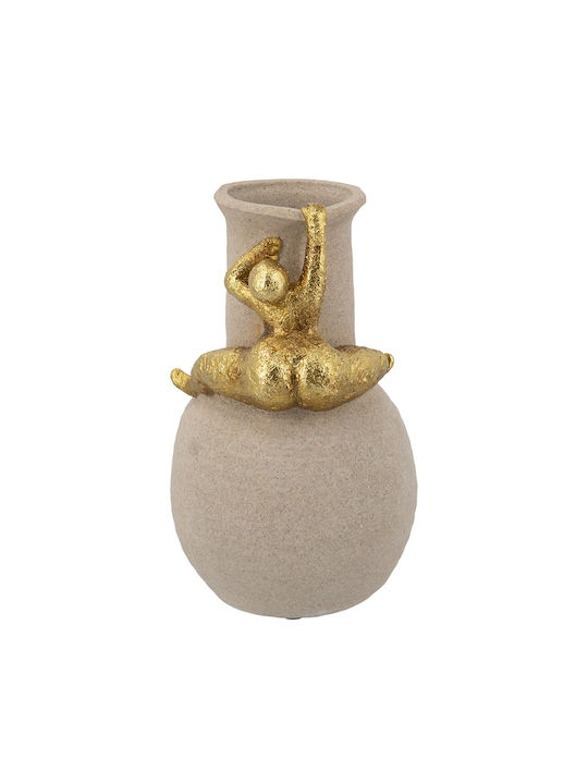 Artekko Decorative Polyresin Beige Vase 17.5x17.5xH29cm