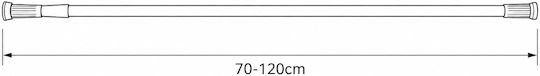 MRShome Teleskopische Duschvorhangstange Gerade Weiße Φ22mm 70cm