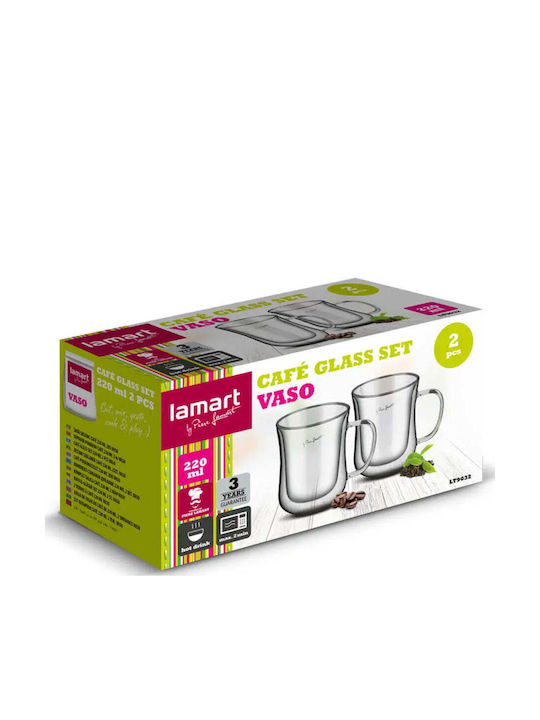 Lamart Vaso Set Căni Maro Din porțelan Transparente 220ml 2buc