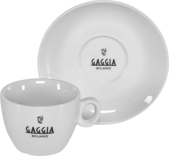 Gaggia Milano Σετ Φλιτζάνια Cappuccino Κεραμικά Λευκά 4τμχ