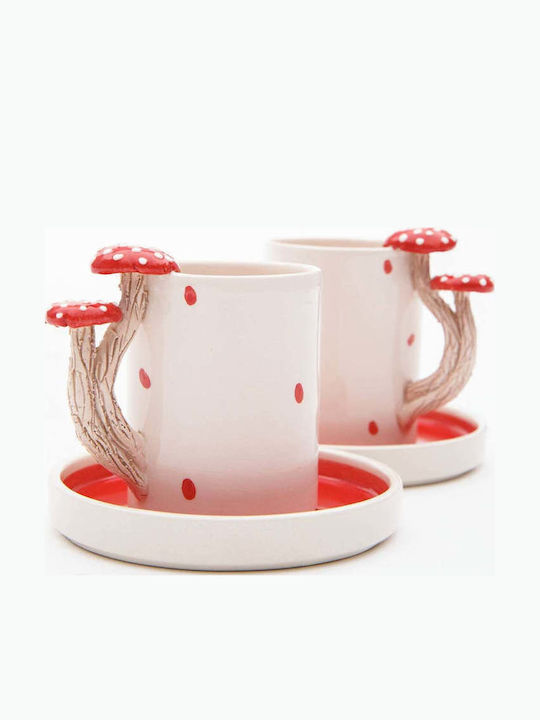 SteweHome Set Of Brown Ceramic Coffee Cups Brown 80ml 4 Pieces