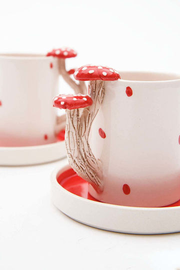 SteweHome Set Of Brown Ceramic Coffee Cups Brown 80ml 4 Pieces