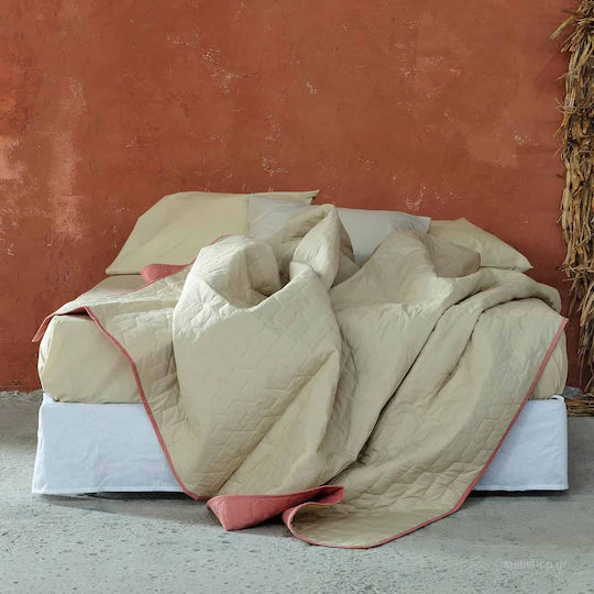 Nima Deploy Κουβερλί Υπέρδιπλο Βαμβακερό Tan / Mexican Beige 220x240cm