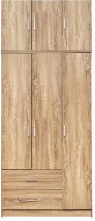 Triple Door Wardrobe with Loft Sonama 89.2x42x241cm