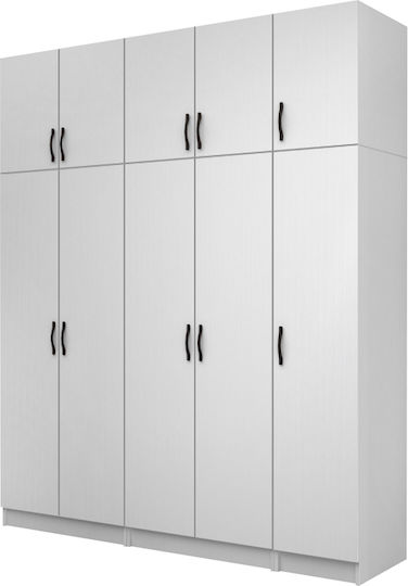 Cinci uși cu Spațiu de Depozitare Vivian 200x51.8x240cm Alb Cinci uși cu Spațiu de Depozitare Vivian 200x51.8x240cm Alb