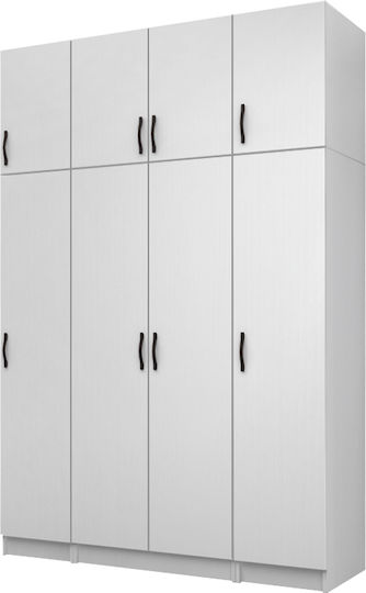 Четири врати с таванско помещение Vivian 160x51.8x240см Бял