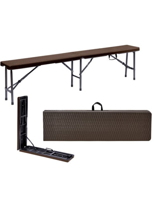 Bench Outdoor Rattan 180x25x43cm