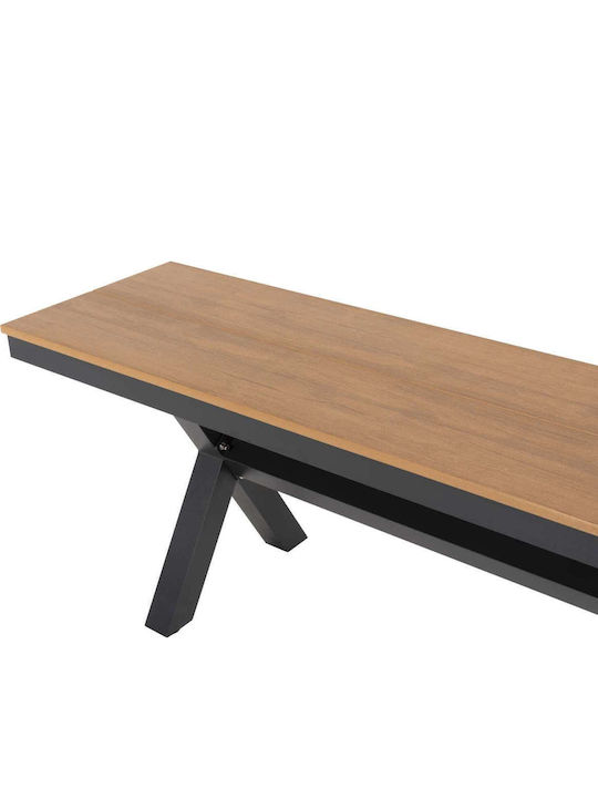 Bench Outdoor Metal Gray 150x36x45cm