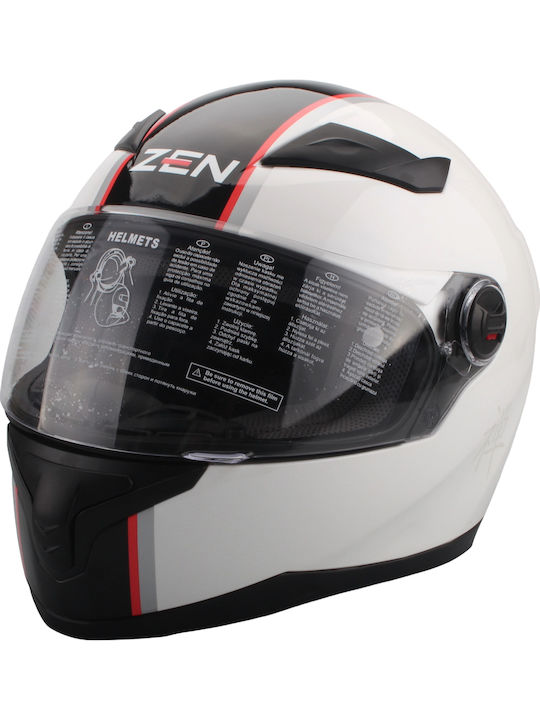 Zen ZN85 White Κράνος Μηχανής Full Face ECE 22.06 1390gr