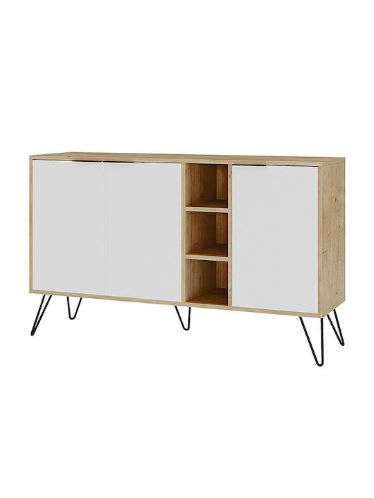 Flynn Wooden Sideboard Beige 142x35.6x83cm