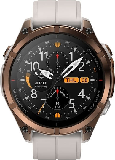 Zeblaze Stratos 4 Pro Stainless Steel 49mm Waterproof Smartwatch with Heart Rate Monitor Bronze