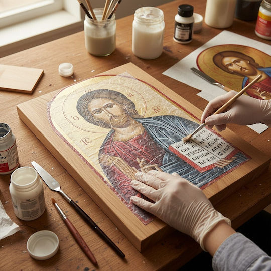 Decoupage Rice Paper A3 Kamamoto Jesus Christ Pantocrator Saint Iconography