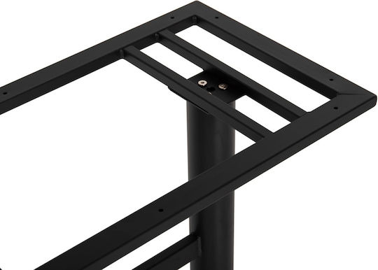 Freebox Stand de masă din Metal cu Regulator în Culoare Negru 80x40x91cm