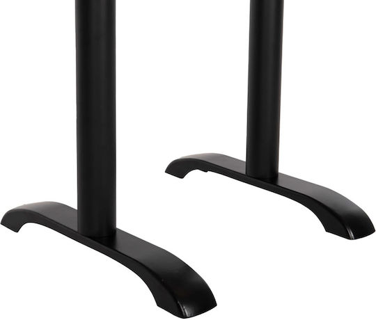 Freebox Stand de masă din Metal cu Regulator în Culoare Negru 80x40x91cm