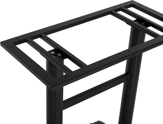 Freebox Stand de masă din Metal cu Regulator în Culoare Negru 80x40x91cm