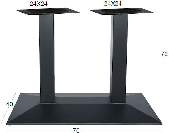 Zita Plus Lima Tischständer aus Metall mit Regulator Metal 70x40x71cm