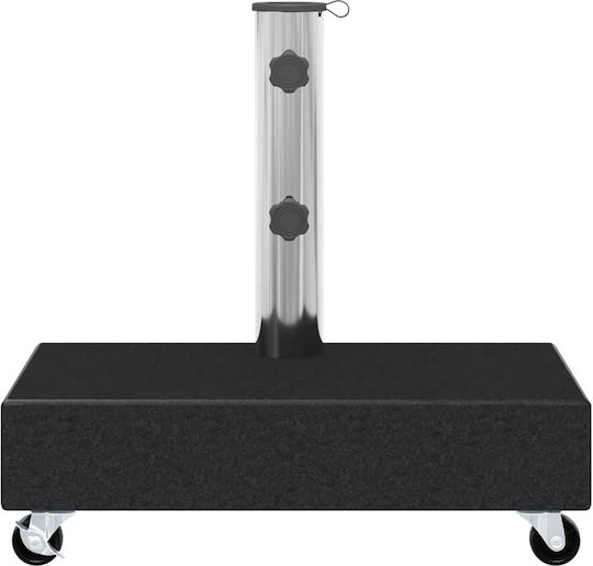 vidaXL Stand de umbrelă din Fontă cu Roți Negru 45x25x8cm