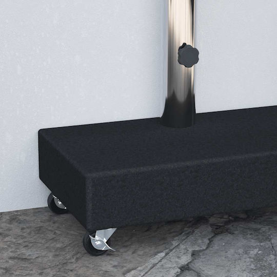 vidaXL Stand de umbrelă din Fontă cu Roți Negru 45x25x8cm