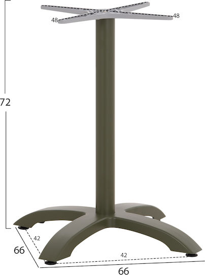 HomeMarkt Stand De Masă Din Aluminiu Pentru Tabel Cu Reglaj Verde 66x66x72cm