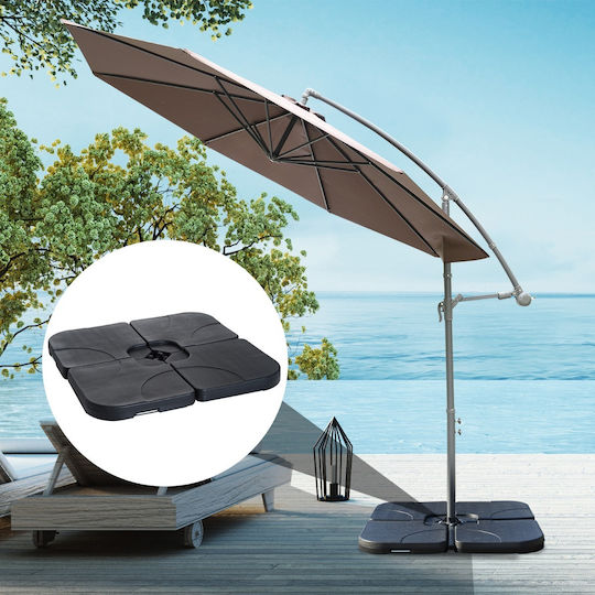 Outsunny Umbrella Stand made of Plastic in Black Color 50x50x7.5cm 7pcs