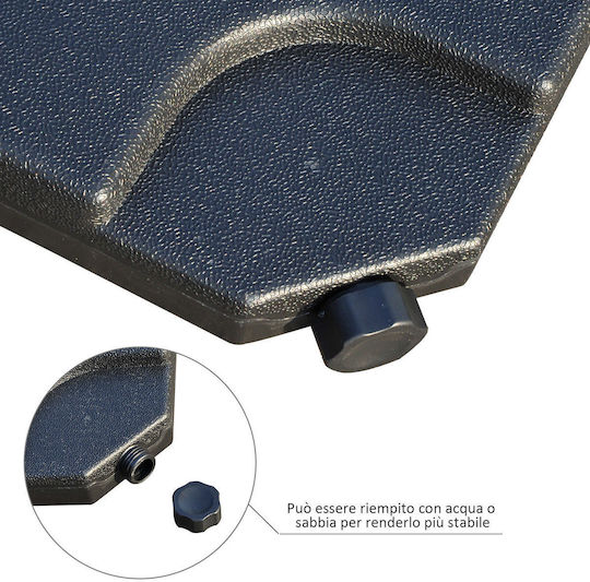 Outsunny Umbrella Stand made of Plastic in Black Color 50x50x7.5cm 7pcs