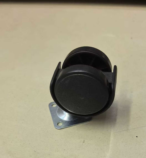 Ροδάκι Επίπλου Πλαστικό Μαύρο 5x5cm 4τμχ
