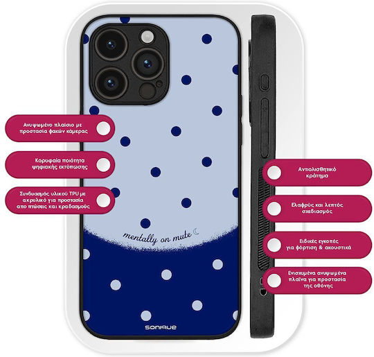 Sonique Delulu Polka Era Series Case Oppo Reno7 Lite 5g Oppo Reno8 Lite 5g Blue Mentally