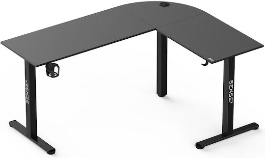 Birou de jocuri Rong din lemn Negru 180x150x70cm