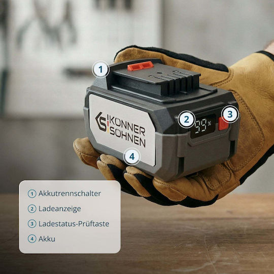 Könner & Söhnen Lithium Tool Battery 20V with 4Ah Capacity