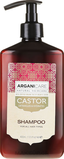 Arganicare Sampon De Păr Cu Ulei De Ricin Pentru Hidratare Și Netezire 400ml