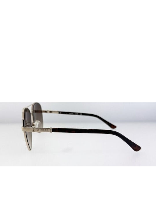 Guess Unisex Sunglasses with Black Metallic Frame and Brown Gradient Lens GU00173 21F