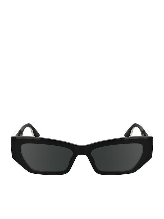 Karl Lagerfeld Unisex Sonnenbrillen mit Schwarzem Rahmen und Schwarzen Gläsern