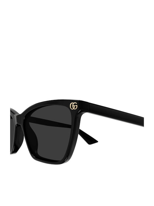 Gucci Unisex Sonnenbrillen mit Schwarzem Horn umrandetem Rahmen und Grauen Gläsern GG2111S 001