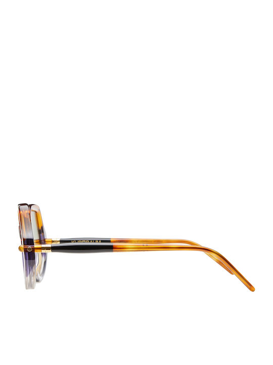 Kuboraum Unisex Sunglasses With Multicolour Horn-Rimmed Frame And Multicolour Gradient Lens