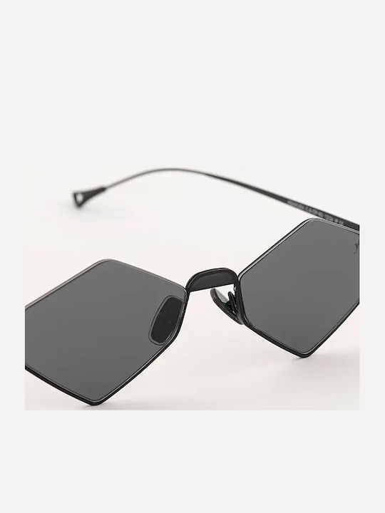 Eyepetizer Asakusa Unisex Γυαλιά Ηλίου με Μαύρο Μεταλλικό Σκελετό και Μαύρο Φακό ASAKUSA-6-63-51