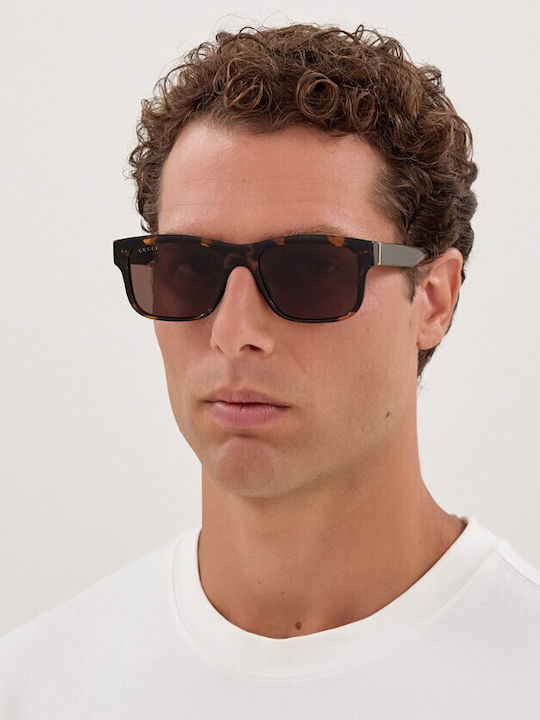 Gucci Unisex Sunglasses With Black Horn-Rimmed Frame And Grey Lens GG2085S 001