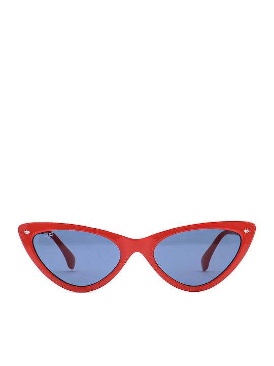 OJO Sunglasses OJO Sunglasses Woman with Red Horn-Rimmed Frame and Black Lens