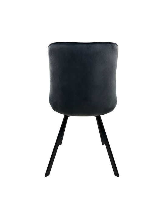 Brisa Dining Room Velvet Chair Grey/Black 53x60x85cm