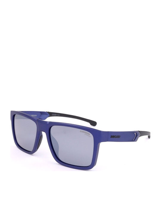 Carrera Ducati Carduc Männliche Sonnenbrillen mit Blauer Horn umrandeter Rahmen und Grauem Spiegel Fassung 021/S TZQ/T4