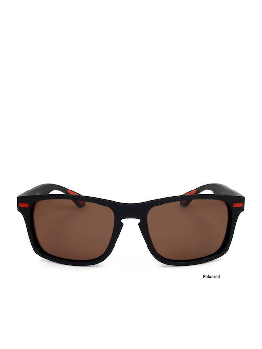 Lotto Unisex Γυαλιά Ηλίου με Μαύρο Σκελετό και Καφέ Φακό LS1017-03