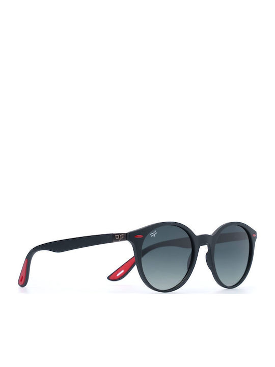 OJO Sunglasses Round Auga Γυναικεία Γυαλιά Ηλίου με Μαύρο Κοκκάλινο Σκελετό και Μαύρο Ντεγκραντέ Φακό 12OEV73183