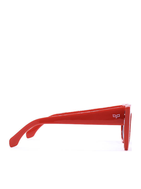 OJO Sunglasses Cat Eye Oje Γυναικεία Γυαλιά Ηλίου με Κόκκινο Κοκκάλινο Σκελετό και Μαύρο Φακό 01OSI22715