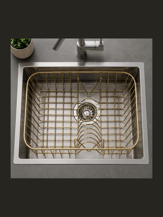 Metallisches Beige Abtropfkorb 31.5x28.5x15cm