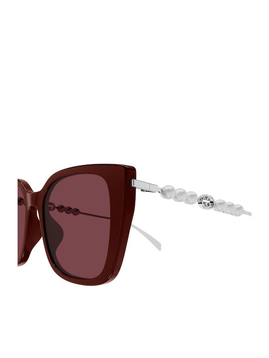 Gucci Feminini Ochelari de soare cu Burgundy Cadru și Burgundy Lentilă GG1971SA 004