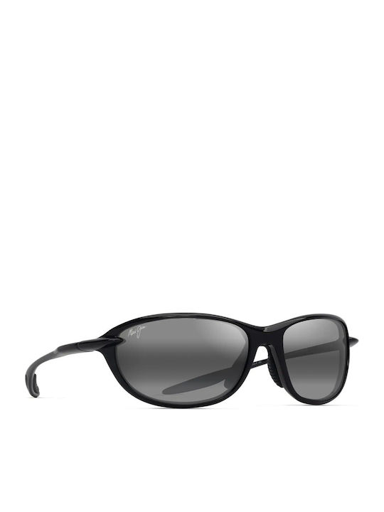Maui Jim Hookipa Unisex Γυαλιά Ηλίου με Μαύρο Κοκκάλινο Σκελετό και Μαύρο Φακό R339-02