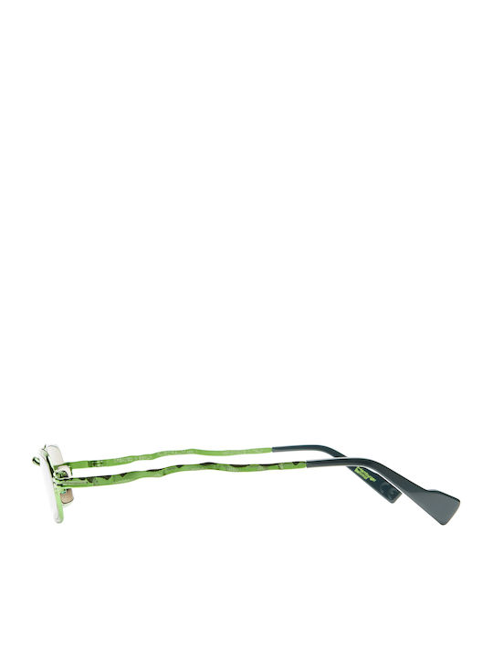 Kuboraum Z18-hb/f Unisex Sunglasses With Green Metallic Frame And Green Lens